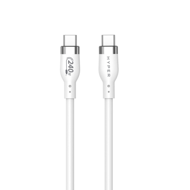 Targus Hyper - 1M 240W USB-C-ladekabel i silikon - hvit