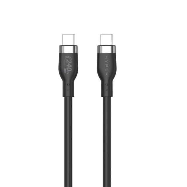 Targus Hyper - 2M 240W USB-C-ladekabel i silikon - svart