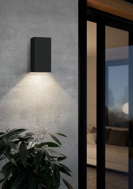 Eglo Eremitana-Z utendørs vegglampe svart - RGB + TW - Zigbee, Bluetooth
