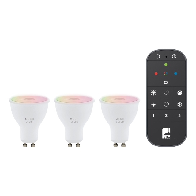Eglo Sett med 3 x GU10, fjernkontroll - RGB + TW - Zigbee, Bluetooth