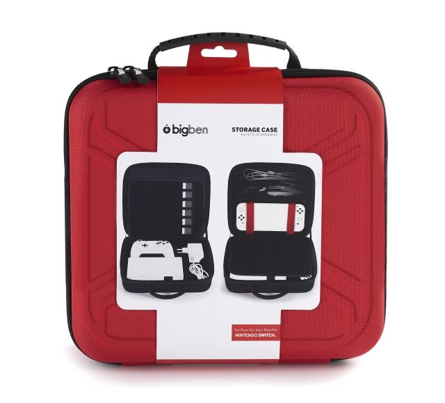 NACON Bigben Storage Case Red Hard Case for Switch inkludert dokkingstasjon Kompatibel med Switch Lite/OLED