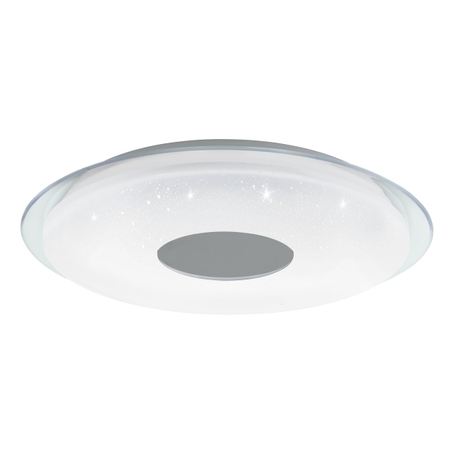 Eglo Lanciano-Z taklampe krom og hvit med krystall effekt Ø45 - TW - Zigbee, Bluetooth