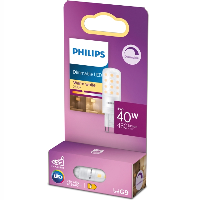 Philips LED G9 Capsule 4W (40W) dimbar 480lm