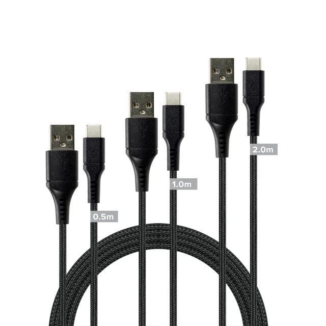 Speedlink USB-A til USB-C-kabelsett, svart
