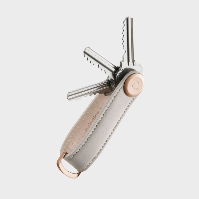 Orbitkey Nøkkelholder i lær - stein/grå