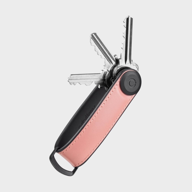 Orbitkey Hybrid nøkkelholder i lær - pastellrosa