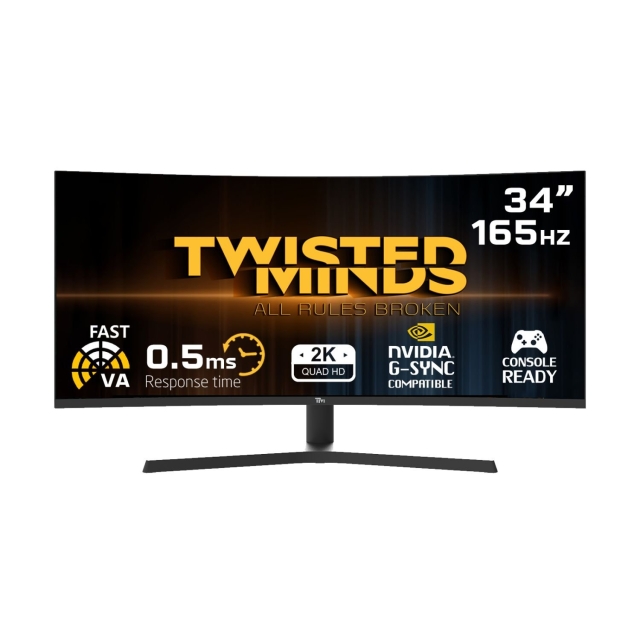 Twisted Minds Eclipse Pro Series CURVE 34 WQHD - 165HZ 0,5 ms VA-spillmonitor
