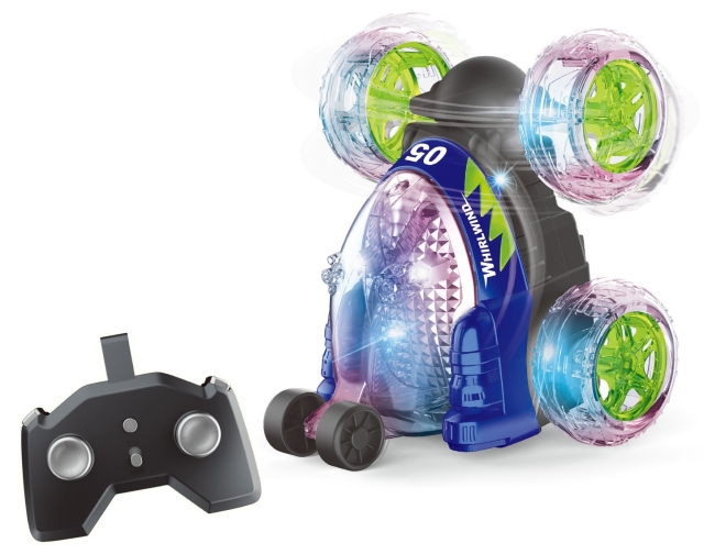 TEC-TOY Crazy Tumbler - Stuntbil med lys - R/C 2,4 GHz - Blå (534446)