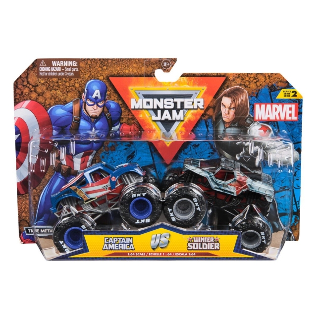 Monster Jam 1:64 Marvel 2-pakning - Captain America vs. Winter Soldier