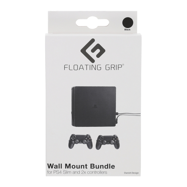 FLOATING GRIP Playstation 4 Slim og veggmontering for kontroller - pakke (svart)