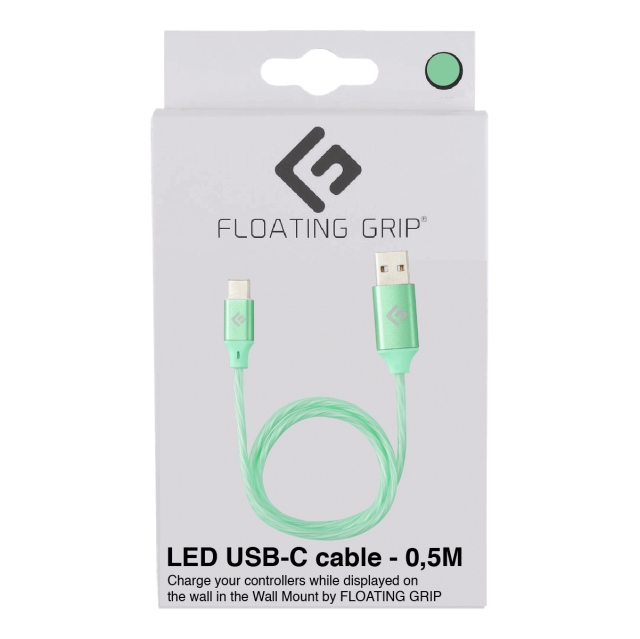 FLOATING GRIP 0,5M LED USB-C-kabel (grønn)