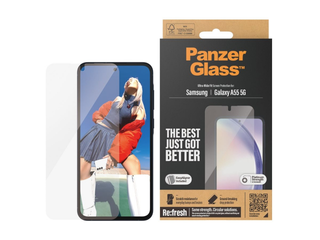 PanzerGlass Screen Protector to the Phone - ultra - wide fit w. EasyAligner