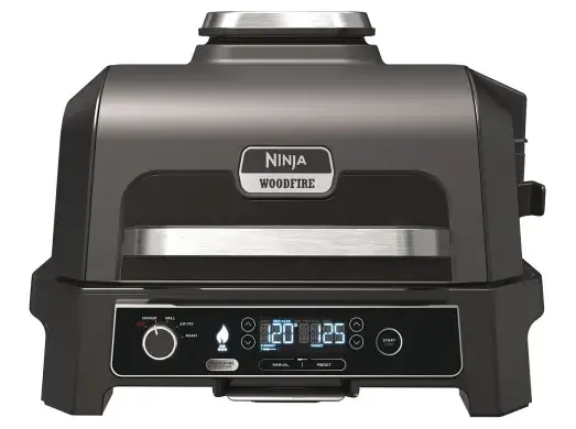 Ninja OG850EU Woodfire PRO XL elektrisk BBQ-grill och rökugn Svart/Grå