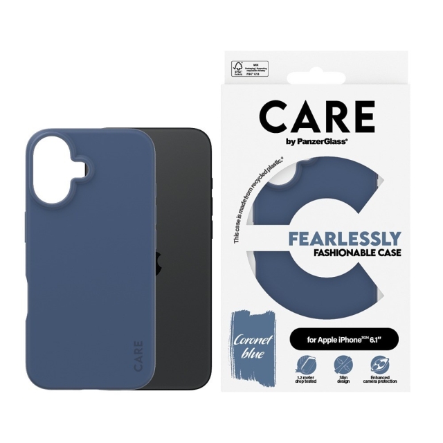 PanzerGlass CARE Fashionable Case til iPhone 16 Blå