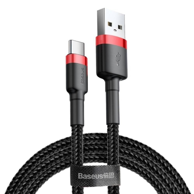 Baseus USB-A 2.0 til USB-C kabel 0.5m svart