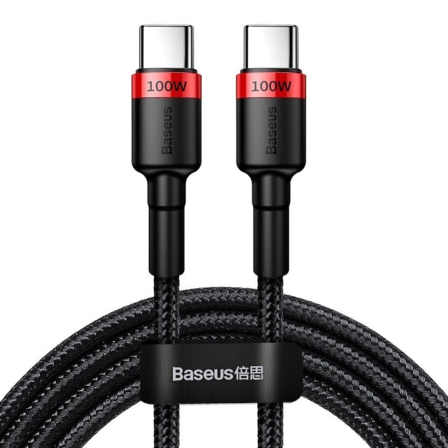 Baseus Cafule USB-C til USB-C kabel 100W 2m Röd/svart