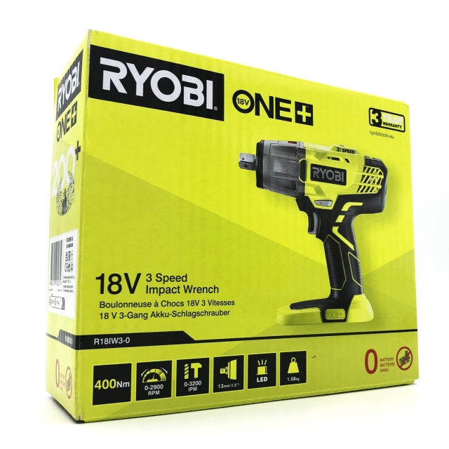 Ryobi One+ R18IW3-0 Slagnyckel utan batteri 1/4 sexkantshylsa, 1/2 fyrkantsdrivning
