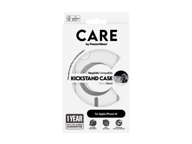 PanzerGlass CARE by PanzerGlass Protective Cover Silver Transparent Apple iPhone 16