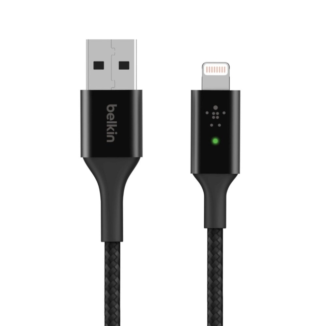 Belkin Smart LED USB-A til Lightning-kabel, svart, 1,2m
