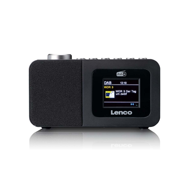 Lenco DAB+/FM-radiovekkerklokke med fargeskjerm, sleep timer og dobbel alarmfunksjon Svart