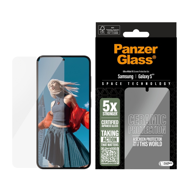PanzerGlass Keramisk skjermbeskytter Samsung Galaxy S25 - Ultra-Wide Fit