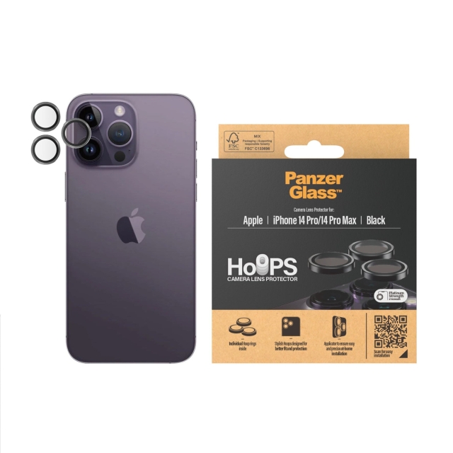 PanzerGlass Hoops kameralinsebeskytter til iPhone 14 Pro/14 Pro Max - Svart