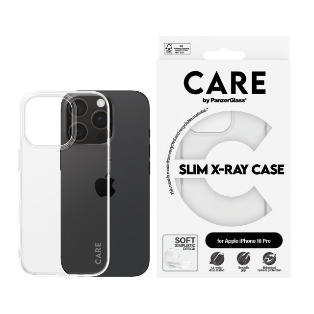 CARE by PanzerGlass - Etui - Gjennomsiktig - iPhone 16 Pro