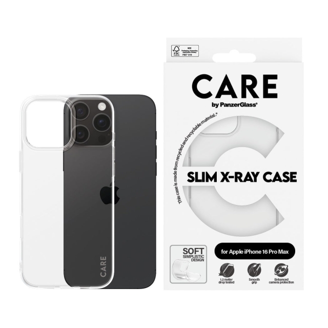 CARE by PanzerGlass - Etui - Gjennomsiktig - iPhone 16 Pro Max