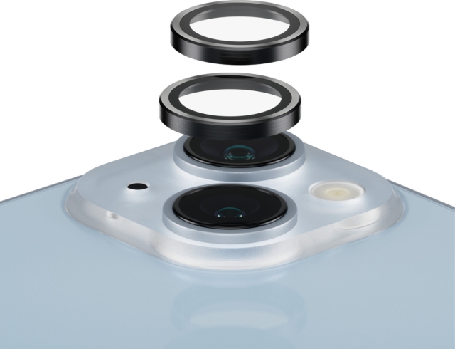 PanzerGlass Hoops kameralinse-deksel, iPhone 14/14 Plus, svart