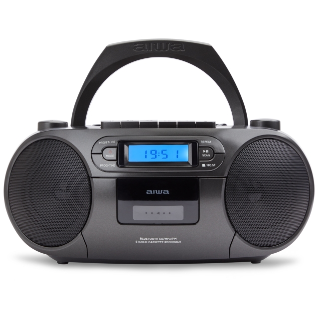 AIWA Kassettradio CD/FM-radio/Kassettbånd/USB/BT Svart