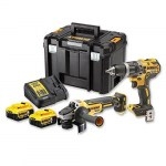 DeWalt DCK2080P2T-QW (DCD796 + DCG405), 18 V 2x5,0 Ah batteri, verktøysett
