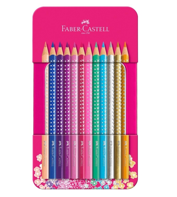 Faber-Castell Sparkle fargeblyanter, 12 stk. i blikkboks (201737)