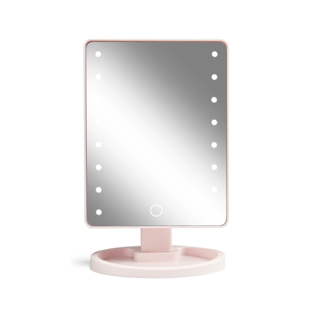 Gillian Jones Hollywood-speil med Touch, LED-lys og USB-C - Rosa