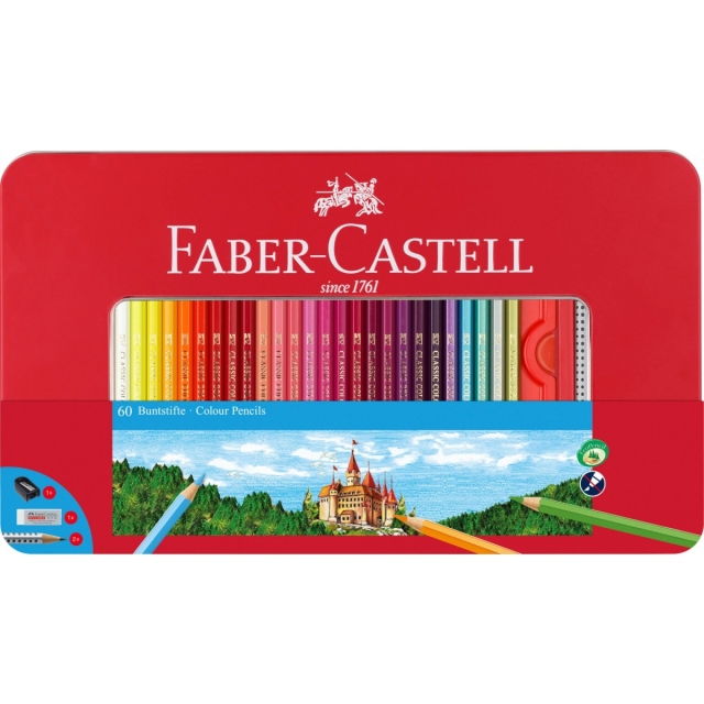 Faber-Castell Sekskantede fargeblyanter, boks med 60 stk (115894)