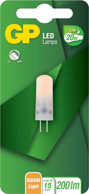 GP LED-lampekapsel, G4, DIM, 1,7 W (20 W), 200 lm