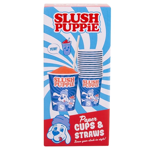 Fizz Creations Slush Puppie-papirkopper (x 20) og sugerør