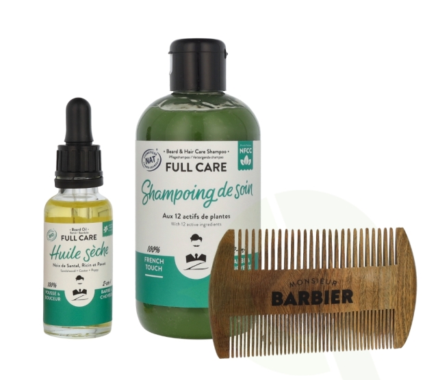 Monsieur Barbier The Hair & Beard Box 280 ml Sjampo 250 ml/skjeggolje 30 ml/kam