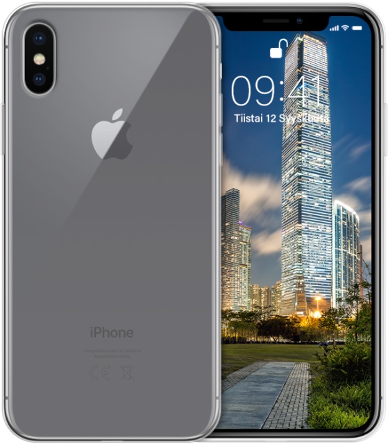 Wave silikondeksel for iPhone X / Xs, gjennomsiktig