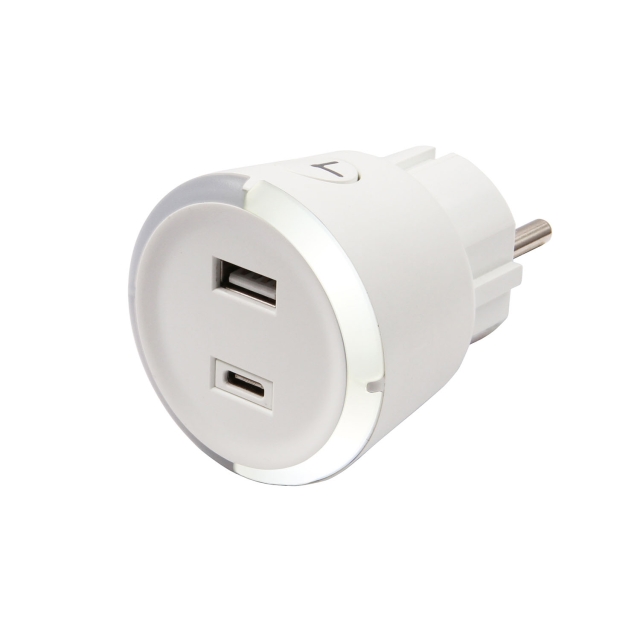 CAPiDi Sikkerhetstimer USB A+C 1-4 3,4A Hvit