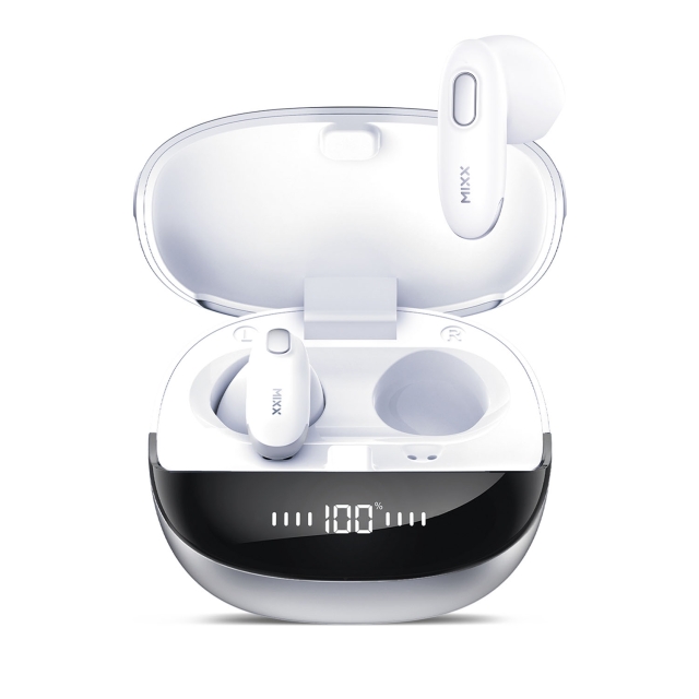 MIXX Hodetelefon Hybrid Charge 2 In-Ear Tws Qi Trådløs Hvit
