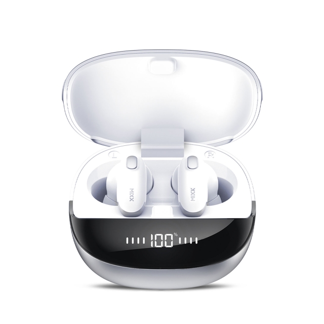 MIXX Hodetelefon Mini Charge 2 In-Ear Tws Qi Trådløs Hvit