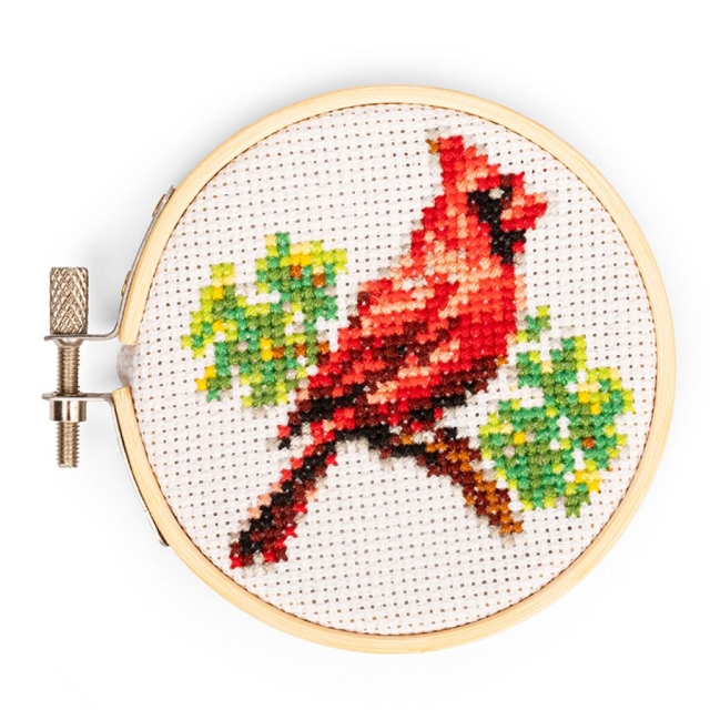 Kikkerland Cardinal MiniCross Stitch Embroidery - (GG276)