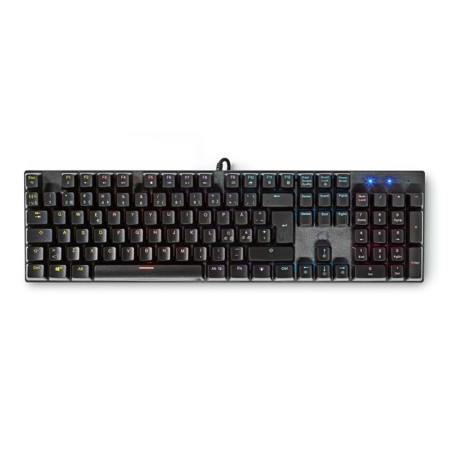 Nedis Wired Gaming Keyboard | USB Type-A | Mekaniske Nøkler | LED | QWERTY | ND Layout | USB-Strøm | Strømkabel lengde: 1.50 m | Gaming