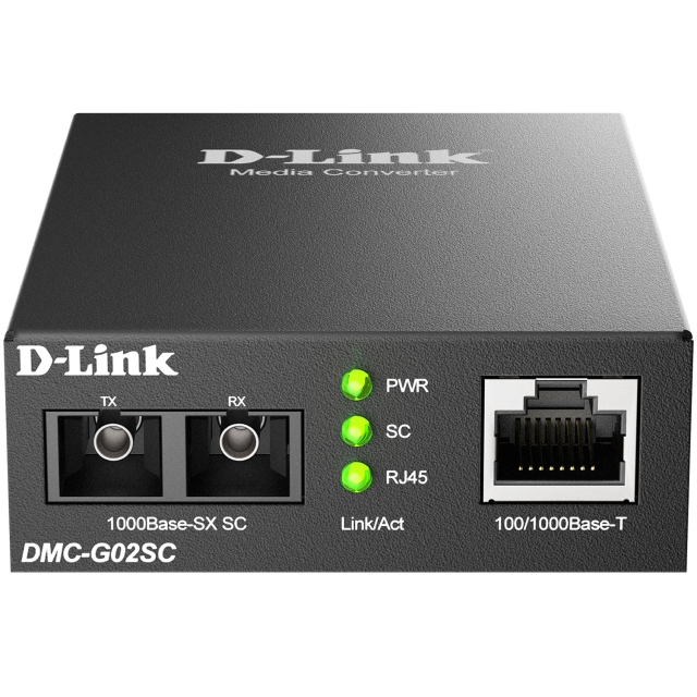 D-Link DMC-G02SC 100/1000Base-t to 1000Base-SX SC Multi-mode Media Converter 550m