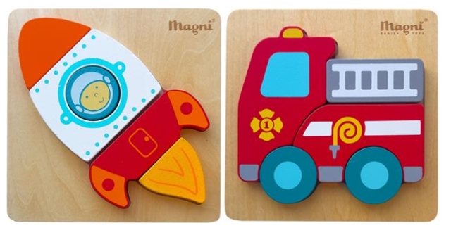 Magni Puslespill med brannbil og rakett (3937)