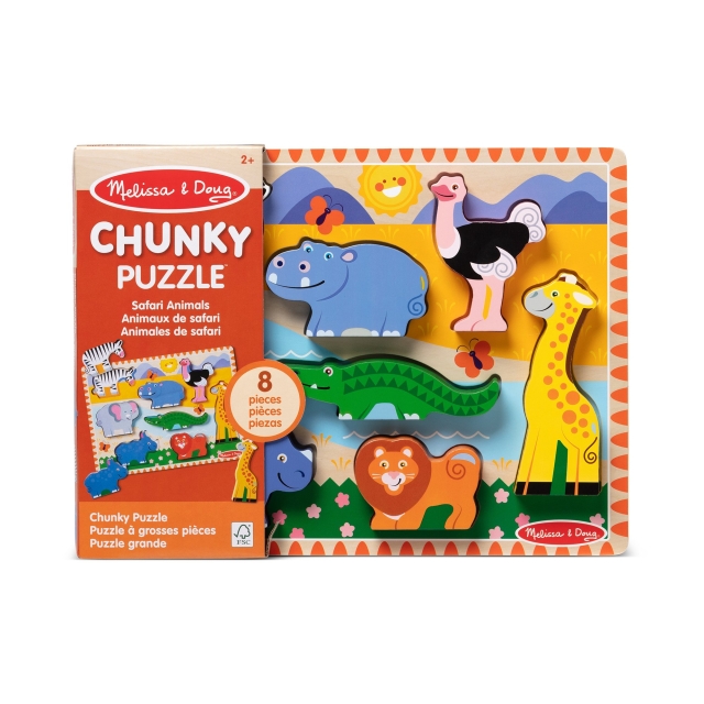 Melissa & Doug Safari Chunky puslespill - 8 brikker (50202)