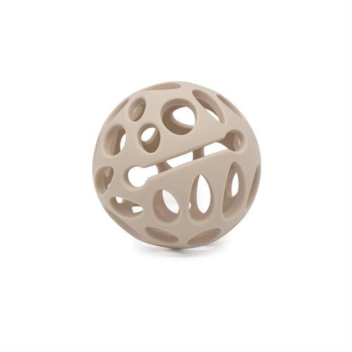 Magni Biteball i LFGB-silikon med taktile overflater, beige - (5733)