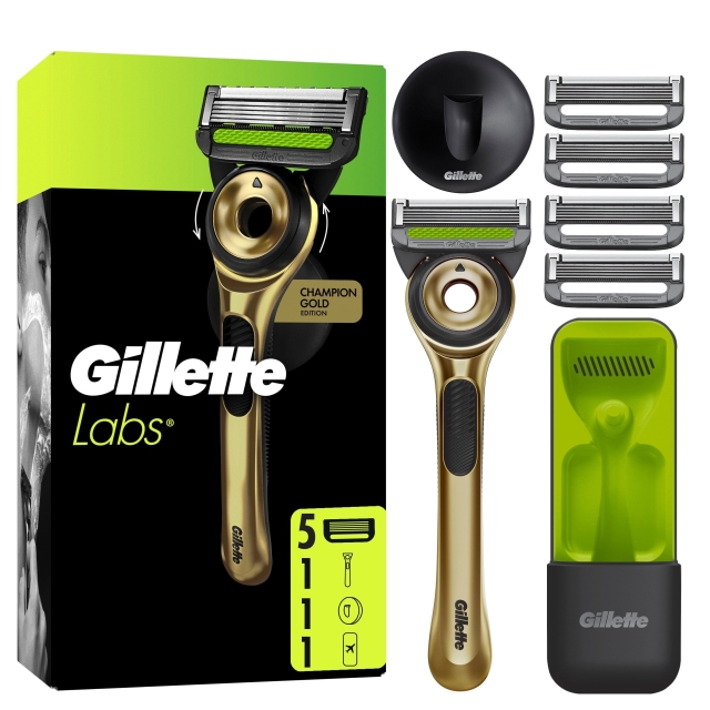 Gillette GilletteLabs With Exfoliating Bar Razor Champion Gold Edition - grønn/sort