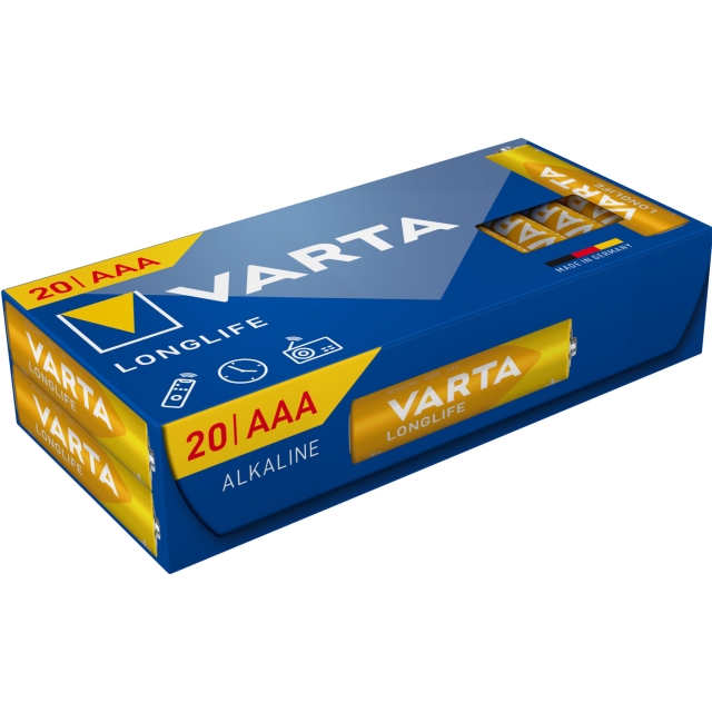 Varta Longlife AAA / LR03 Batteri 20-pack