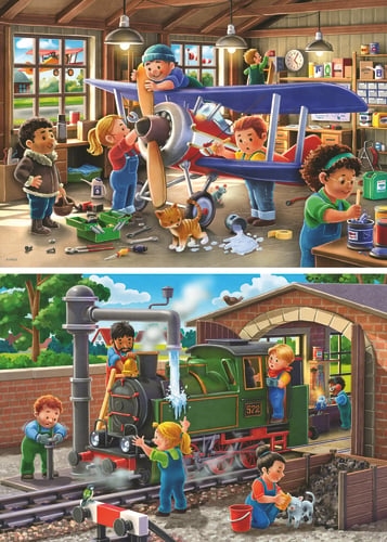 Ravensburger Reparasjoner av fly og tog 2x24p - (12004044)